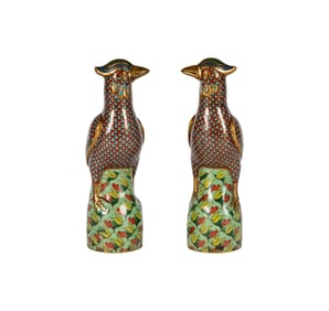 Larry Flynt: A Pair of Chinese Cloisonne Bird Figures