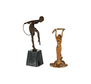 Larry Flynt: Two Art Deco-Style Bronze Figures