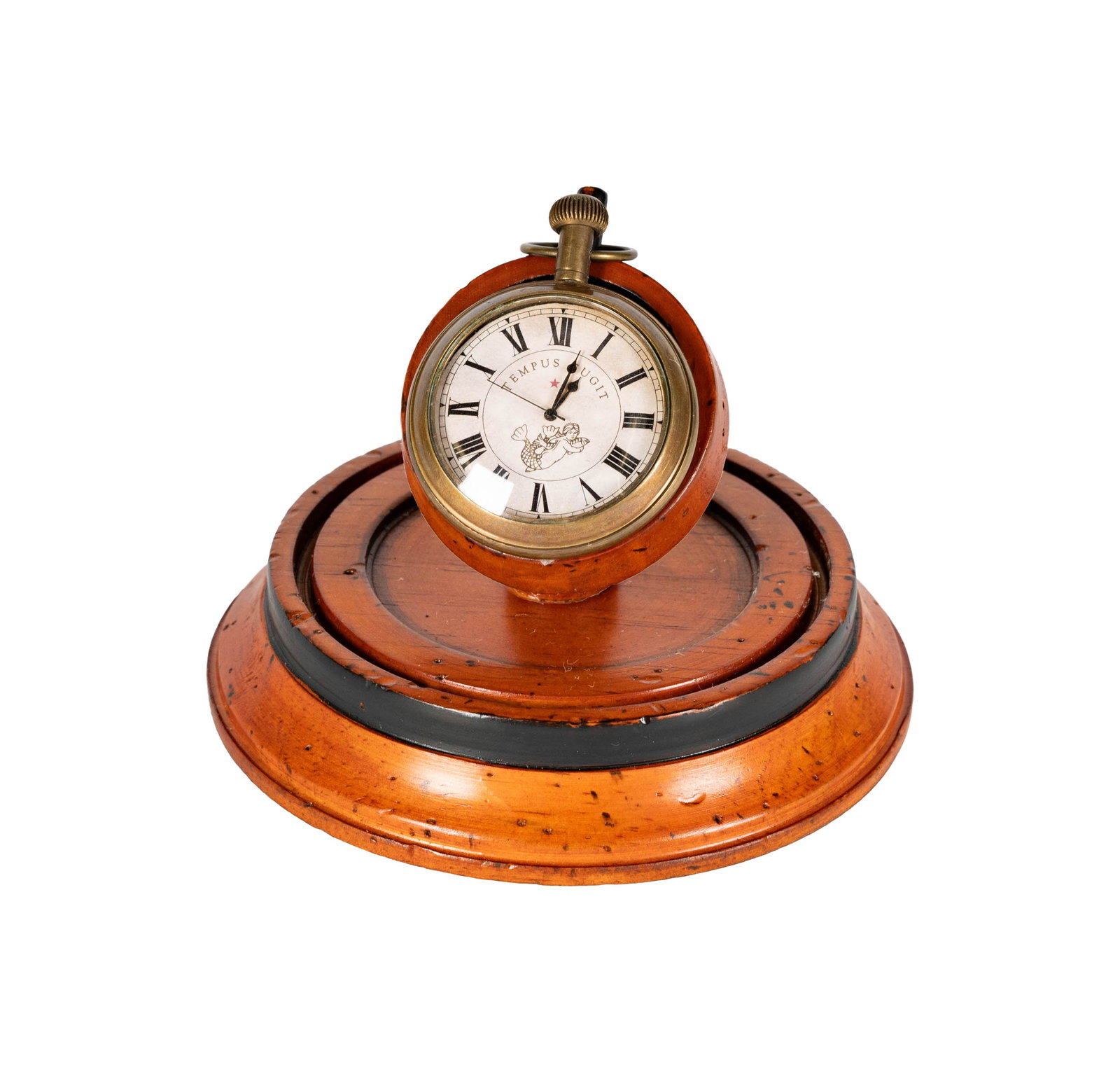 Larry Flynt: A Victorian-Style Pocket Watch: the dial inscribed "Tempus Fugit", in a domed case the dome case 4 1/2 x 5 in. (11.4 x 12.7 cm.)