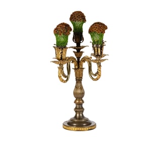 Larry Flynt: A Gilt Metal Five-Light Table Lamp