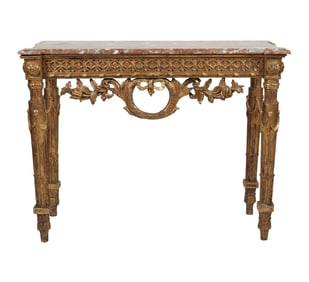 Larry Flynt: A Louis XVI-Style Marble-Top Giltwood Console Table