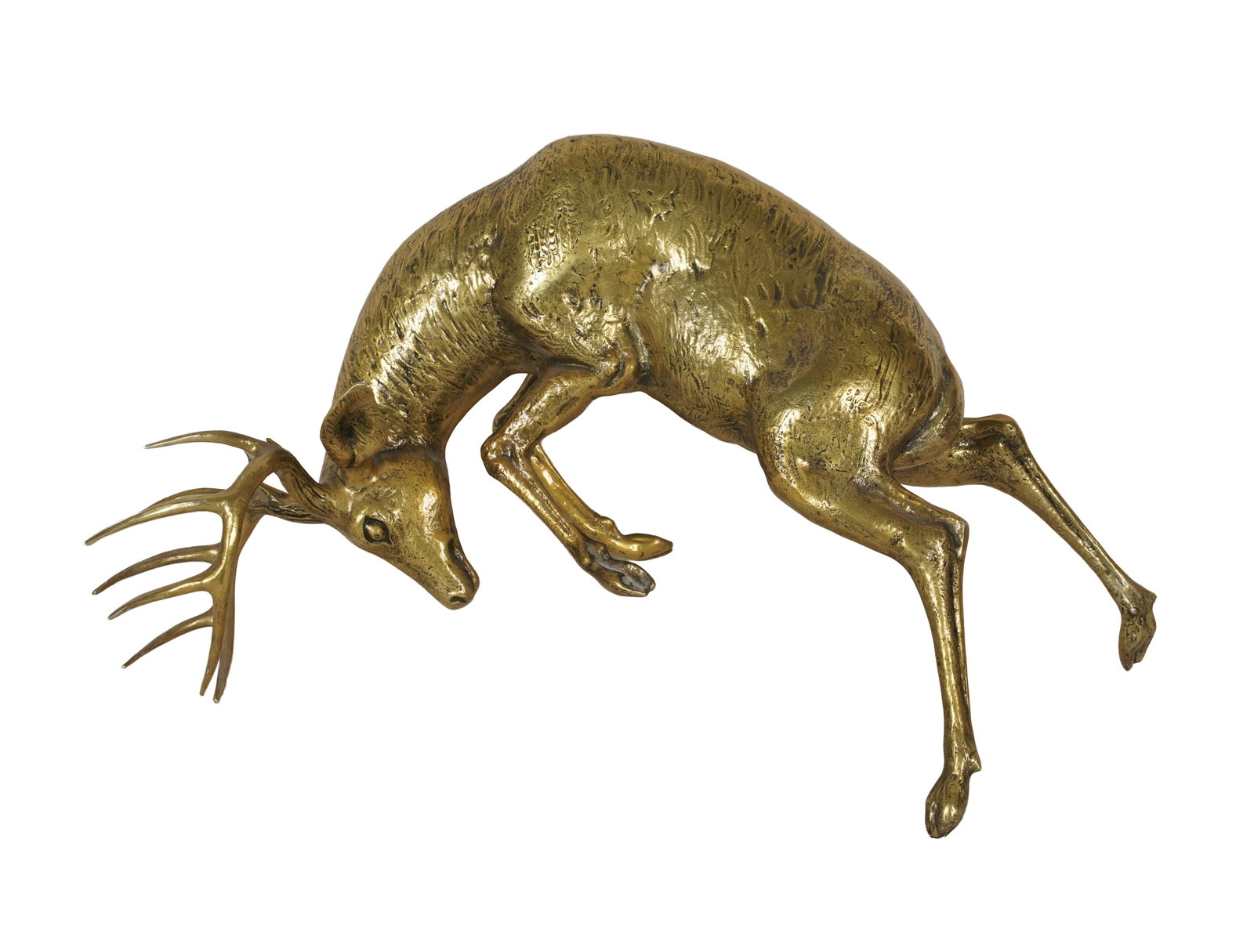 Larry Flynt: A Gilt Metal Wall Sculpture of a Deer: late 20th century 36 x 19 1/2 x 12 in. (91.4 x 49.5 x 30.5 cm.)