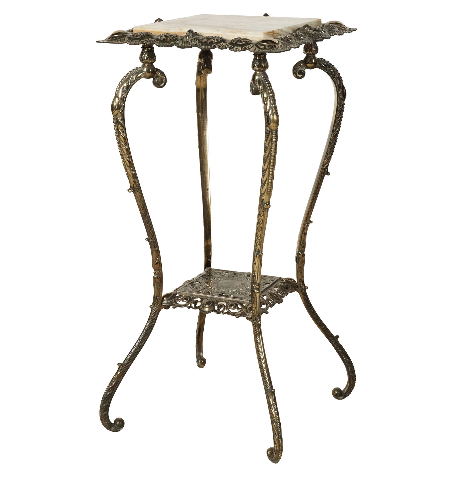 Larry Flynt: A Brass and Marble Stand: 20th century 30 x 14 1/4 x 14 1/4 in. (76.2 x 36.2 x 36.2 cm.)