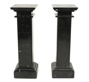 Larry Flynt: A Pair of Black Marble Pedestals