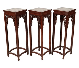 Larry Flynt: A Set of Three Chinese-Style Pedestals