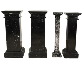 Larry Flynt: Four Black Marble Pedestals