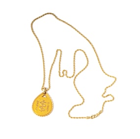 14 Karat Yellow Gold Medic Pendant and Chain