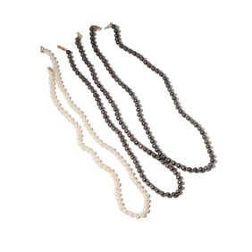 Three 14 Karat Yellow Gold Pearl Necklaces