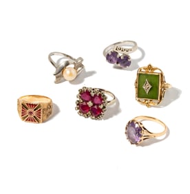 Small Group Of 10 Karat Rings