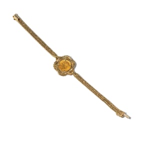 14 Karat Yellow Gold Peso Bracelet