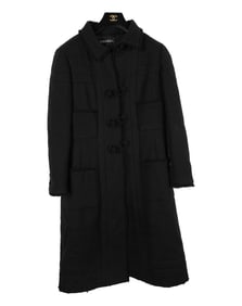 A Chanel Black Wool Full-Length Coat