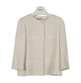 A Chanel Sequined White Jacket