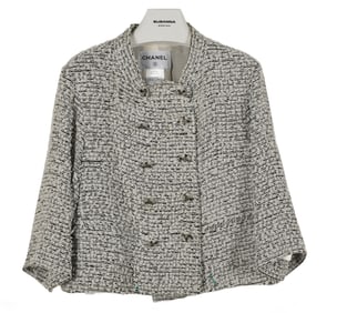 A Chanel White and Black Tweed Jacket