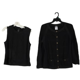 A Chanel Black Sweater Jacket and Shell