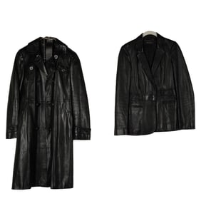 A Gucci Black Leather Coat and Jacket