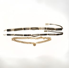 Three Chanel Gilt Chainlink Belts