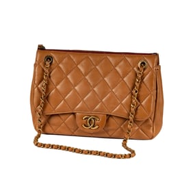 A Chanel Brown Leather Quilted Flap Bag