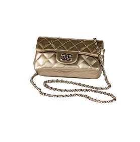 A Chanel Mini Quilted Metallic Bag