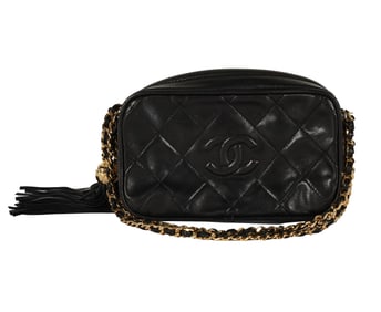 A Chanel Black Leather Mini Camera Bag
