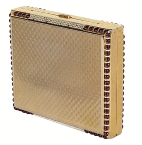 A Judith Leiber Gilt Metal and Beaded Minaudiere