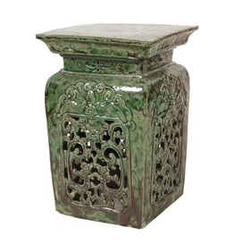 A Chinese Green-Glazed Ceramic Garden Seat