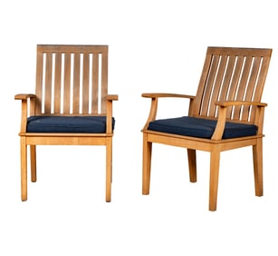 A Pair of Gloster Teak Patio Armchairs