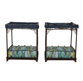 A Pair of Iron Canopy Dog Beds