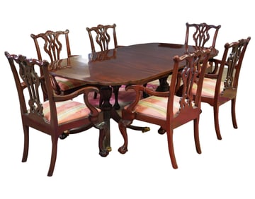 A Kindel Georgian-style Mahogany Dining Set