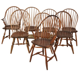 A Group of Eight American Windsor Chairs