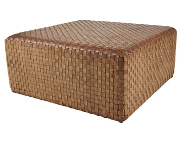 An Oversized Woven Leather Ottoman