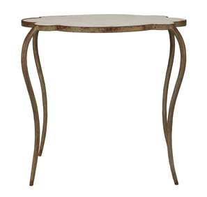 An Iron and Stone Side Table