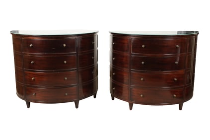 A Pair of Baker Demilune Chests of Drawers
