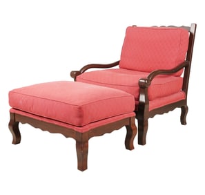 A French Provincial-style Armchair and Ottoman