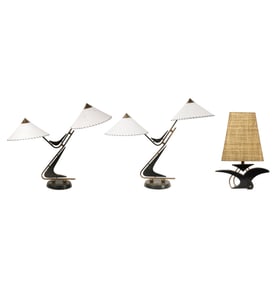 Three Majestic Mid-Century Modern Table Lamps