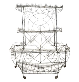 A Metal Wire Plant Stand