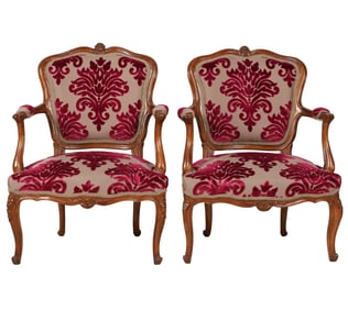 A Pair of Louis XV-Style Fauteuils