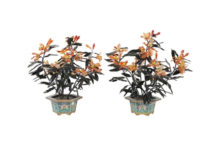 A Pair of Chinese Mineral Trees