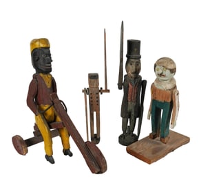 Four Antique Folk Art Figures