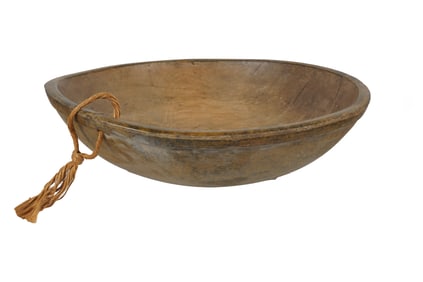 An Antique American Carved Wood Dough Bowl