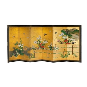 A Japanese Six-Panel Folding Screen