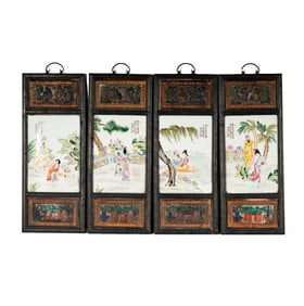 Four Chinese Porcelain Plaques