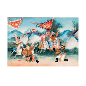 A Chinese Reverse-Painted Glass Panel