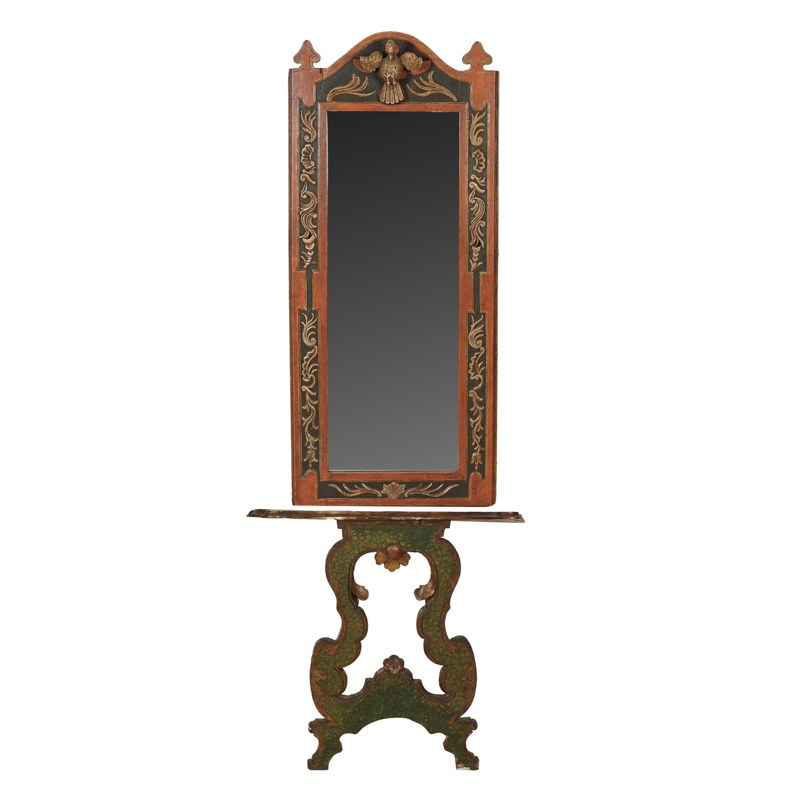 A Baroque-Style Painted Wood Pier Mirror and Console Table (1 of 13)