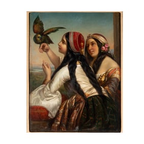 After Henri-Guillaume Schlesinger: Young Girls With a Parrot