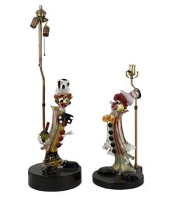 Two Murano-Style Glass Clown Figures