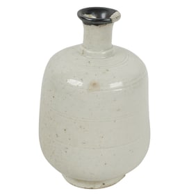 A Korean White-Glazed Ceramic Bottle Vase