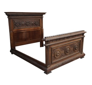 A Continental Renaissance Revival Bed Frame