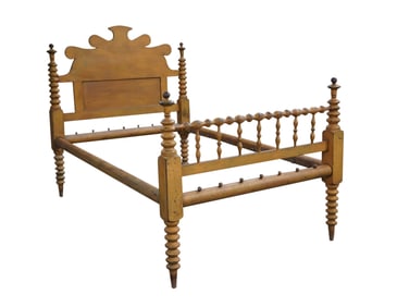 An American Yellow-Painted Wood Bedframe