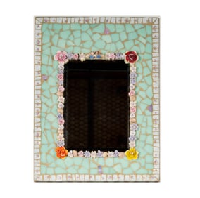 A Porcelain and Glass Mosaic Mirror
