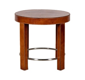 A Ralph Lauren Leather-Clad Lamp Table